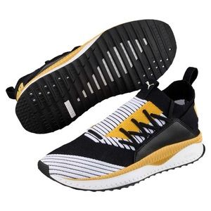 Puma Tsugi Jun Trainers Black White Gold Athletic Shoes - NWOT!